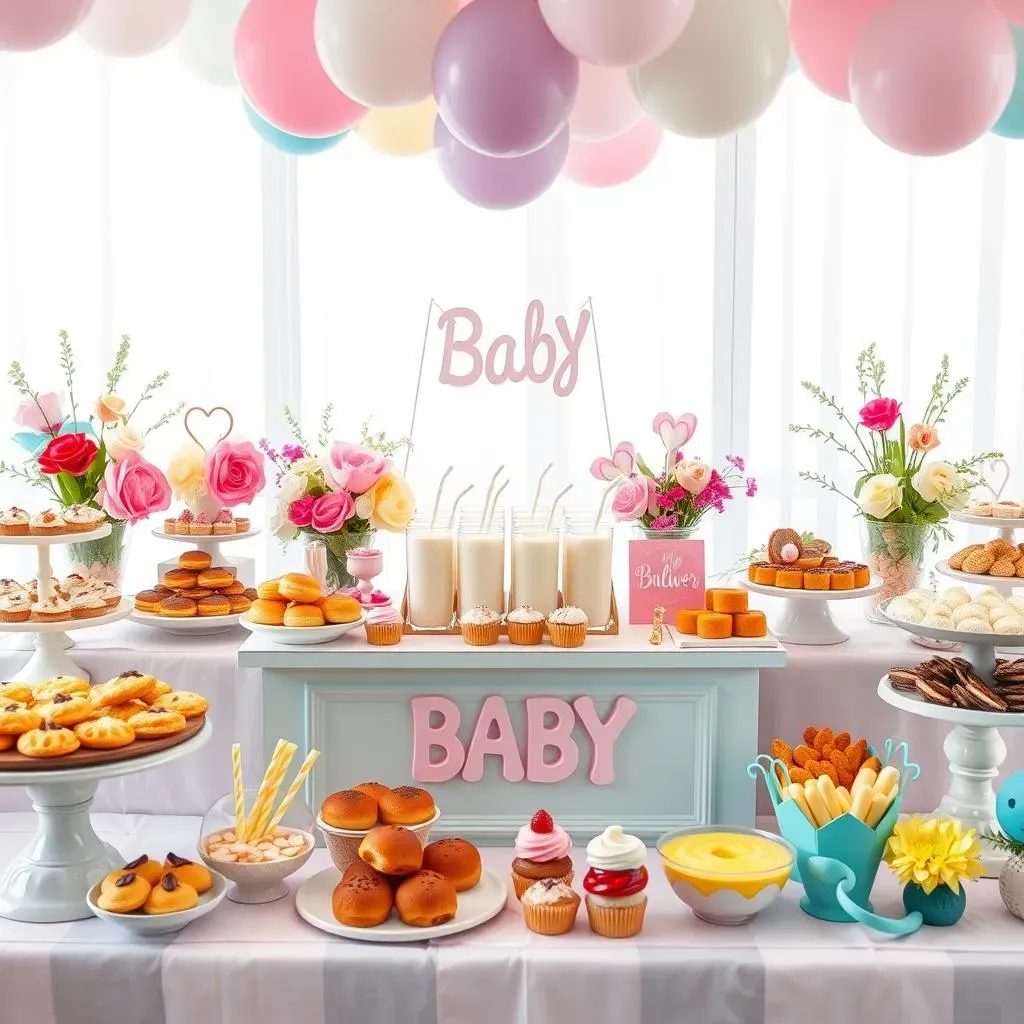 Amazing Baby Shower Buffet Ideas with Milk Bar