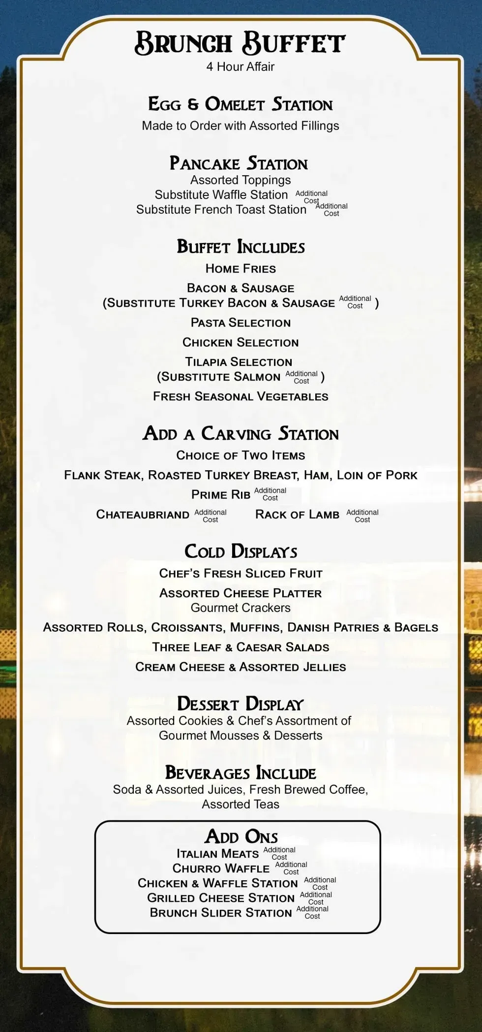 Beyond the Buffet: Drinks and Other Costs