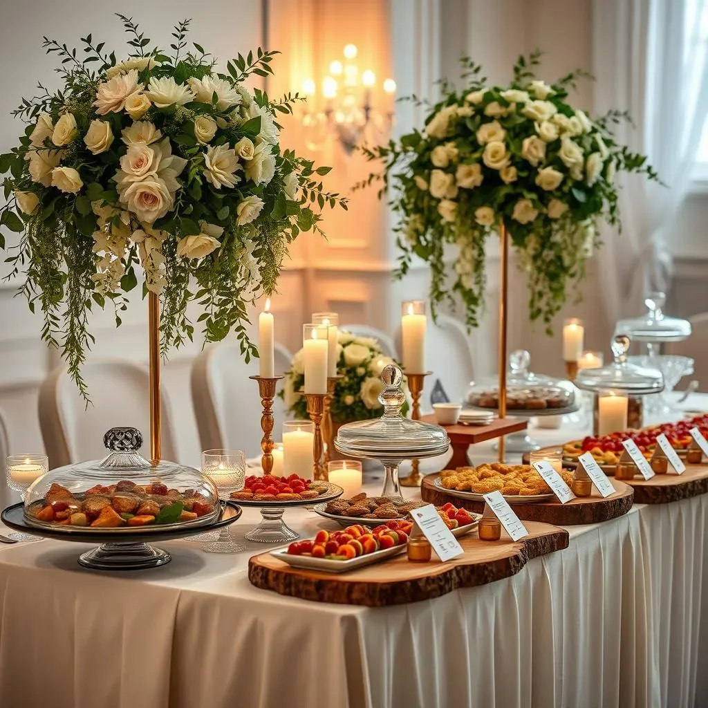 Stunning buffet table decorating ideas for wedding