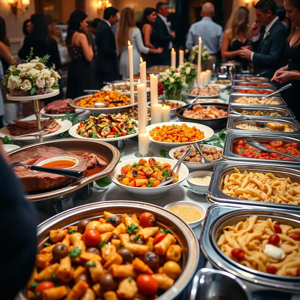 Delicious buffet wedding food main course selections