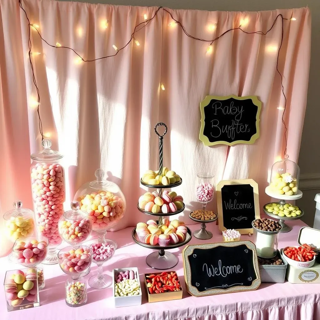 DIY Candy Buffet Decorations and Setup for Baby Showers