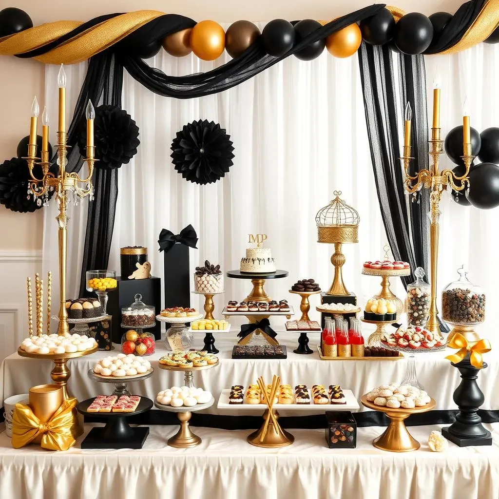 Dreaming Up Your Black and Gold Candy Buffet Ideas