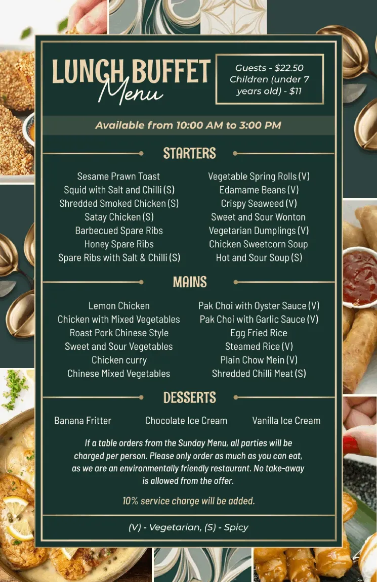 MustHave Sections for Any Lunch Buffet Menu List