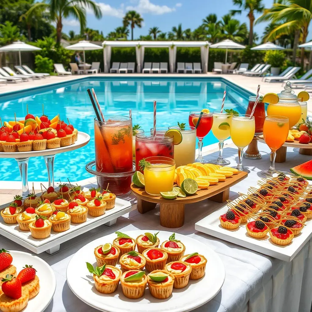 Ultimate Pool Party Buffet Ideas with Drinks Station