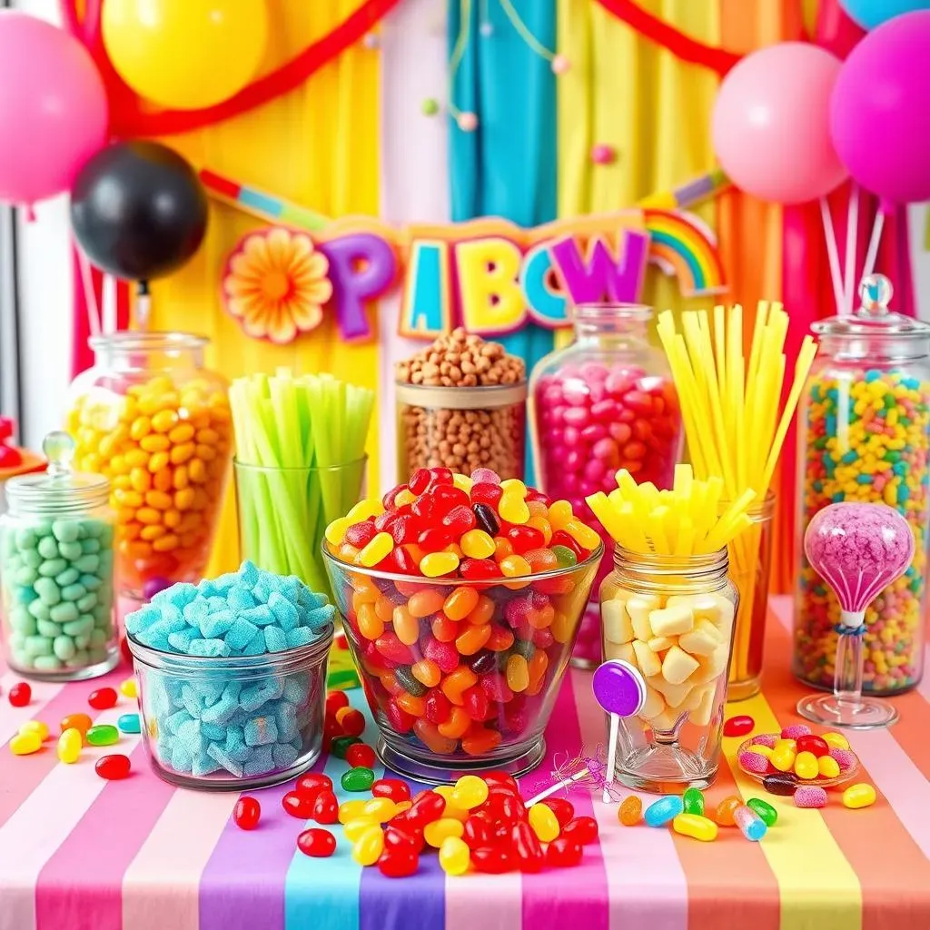 Rainbow Bright: Candy Buffet Ideas with Colored Sweets for Kids' Parties