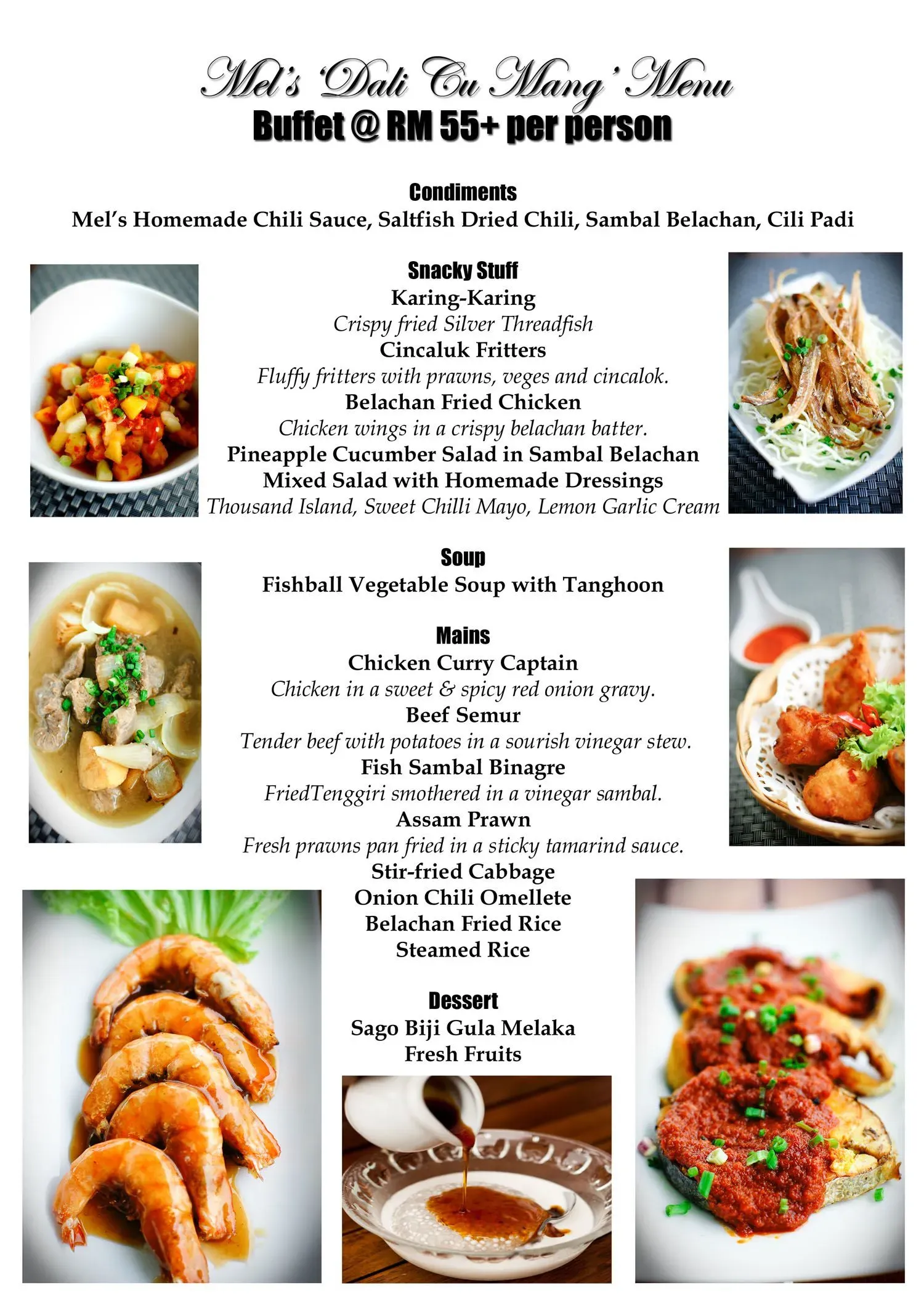 Sample Lunch Buffet Menu List Combinations