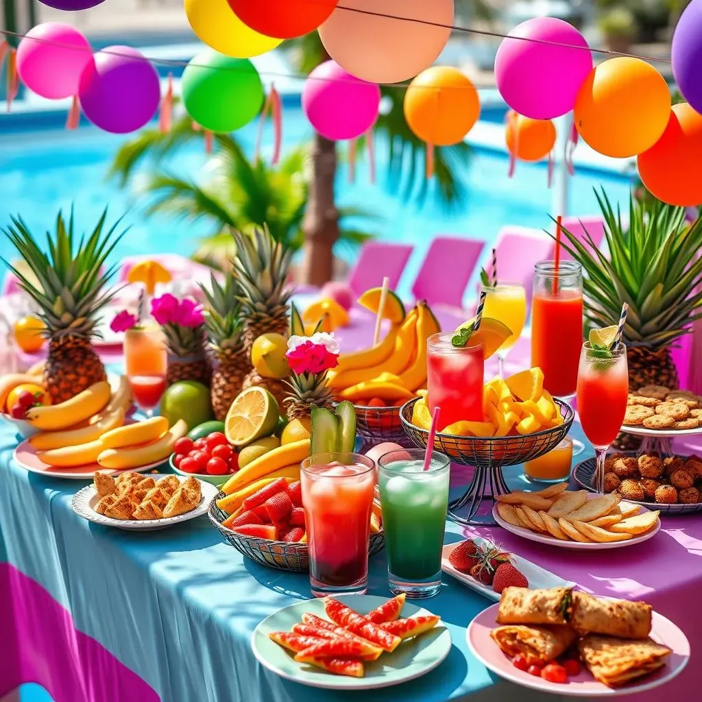 Setting the Scene: Pool Party Buffet Decorations