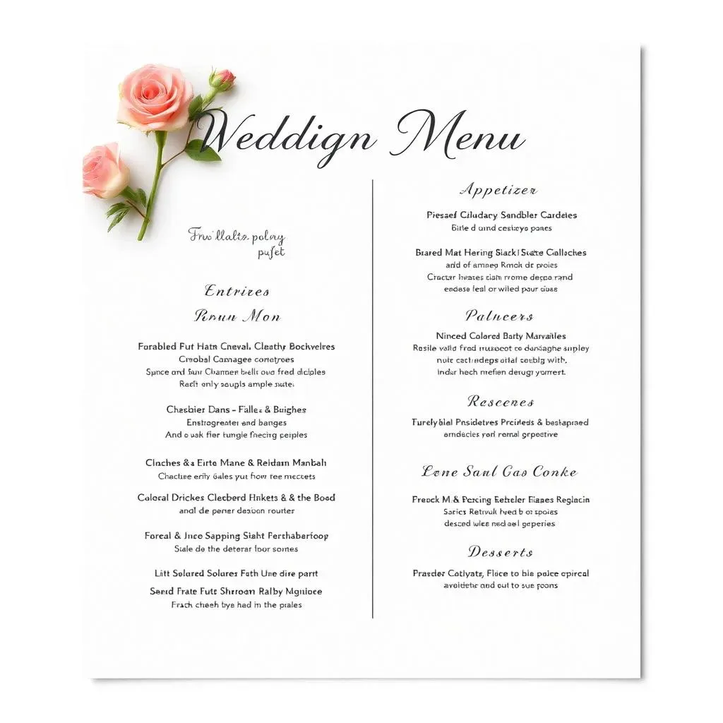 Easy wedding buffet menu template: Create stunning