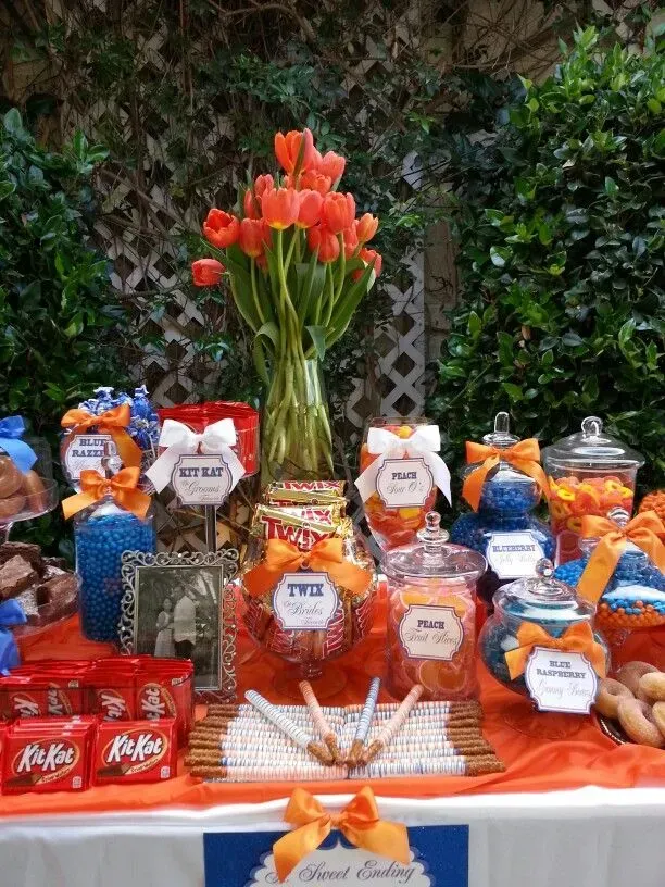 Why Blue and Orange Candy Buffet Ideas Work